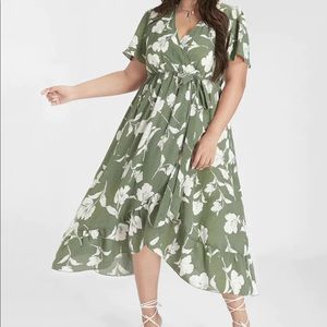Bloom Dress - Floral Ruffle Knot Side Wrap Dress from BloomChic